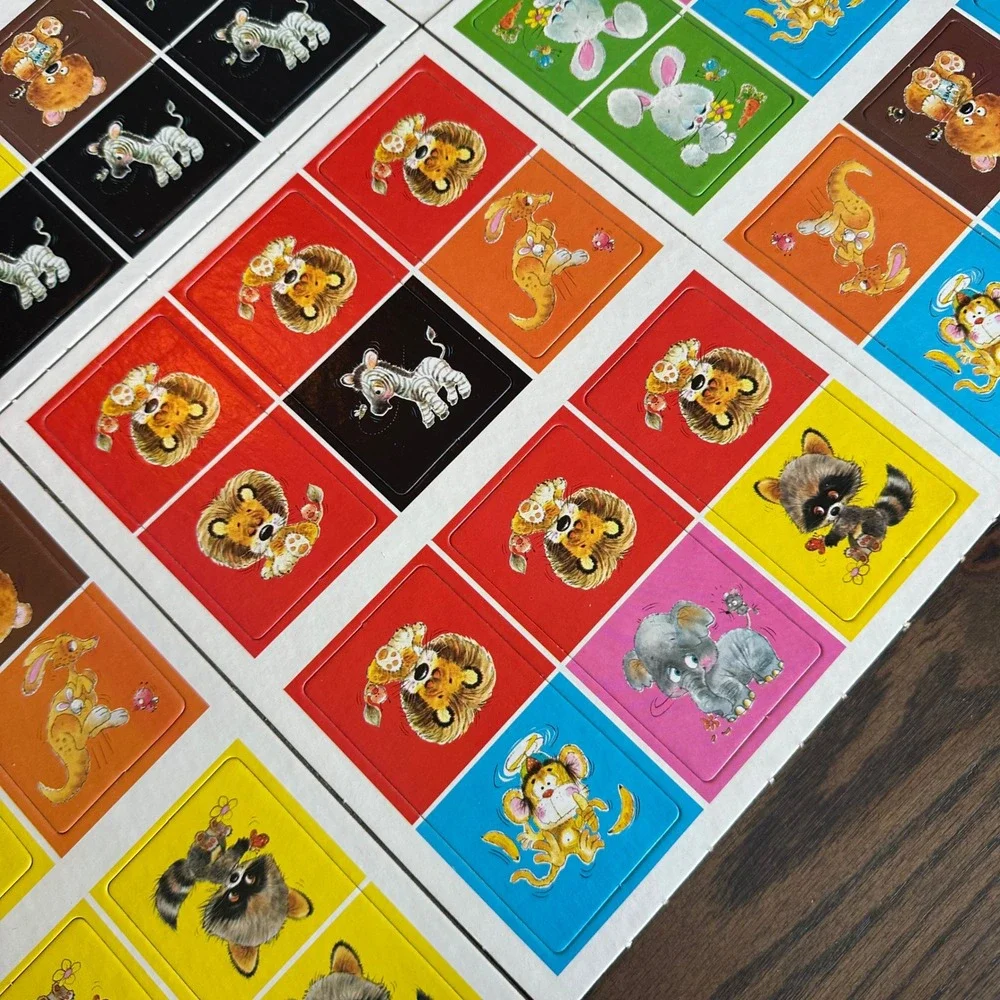Vintage 1976 Whitman‎ Animal Dominoes Complete Uncut Sheets Retro Kids Game NEW